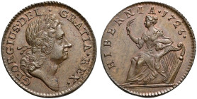 CU Halfpenny. Irish coinage. Wood’s Hibernia issue. Dated 1723. Martin 4.38/Gc.25; D&F 510; SCBC 6601.
Well struck with traces of lustre.
In NGC enc...
