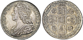 AR Crown. Dated 1741 and RY D. QVARTO. Young head. Roses in angles. Bull 1666; ESC 123; SCBC 3687.
Toned. Very well struck.
In NGC encapsulation 215...