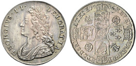AR Halfcrown. Dated 1736 and RY NONO. Young head. Roses & plumes in angles. Bull 1678; ESC 599; SCBC 3692 (this coin illustrated).
Some light adjustm...