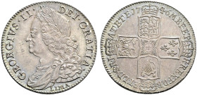 AR Halfcrown. Dated 1746/5 LIMA and RY VICESIMO. Bull 1689; ESC 607; SCBC 3695A.
Some blue lustre under dusky tone.
In NGC encapsulation 2153810-017...