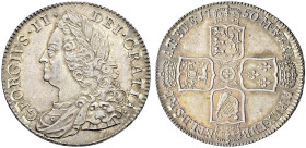 AR Halfcrown. Dated 1750 and RY V. QVARTO. Old head. Bull 1692; ESC 609; SCBC 3696.
Light tone.
In NGC encapsulation 2153879-037, graded MS 63.