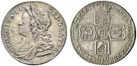 AR Sixpence. Dated 1728. Young head. Bull 1736; ESC 1603; SCBC 3705.
A few haymarks under tone.
In NGC encapsulation 2153863-050, graded MS 64.