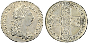 AR Shilling. Dated 1763. Young head. ‘Northumberland’ type. Bull 2124; ESC 1214; ESC 3742.
In NGC encapsulation 2153879-034, graded AU 58.