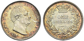 AR Shilling. Dated 1834. Bull 2489; ESC 1268; SCBC 3835.
Top Pop. With colourful toning.
In NGC encapsulation 2153879-028, graded MS 66.