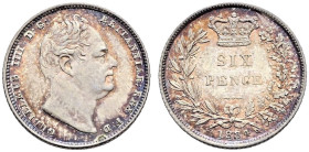 AR Sixpence. Dated 1834. Bull 2504; ESC 1674; SCBC 3836 (this coin illustrated).
Toned.
In NGC encapsulation 2153879-033, graded MS 64.