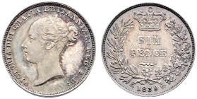 Proof AR Sixpence. Dated 1839. Young head. Edge: plain. Bull 3171; ESC 1685; SCBC 3908.
In NGC encapsulation 2153880-004, graded PF 63 Cameo.