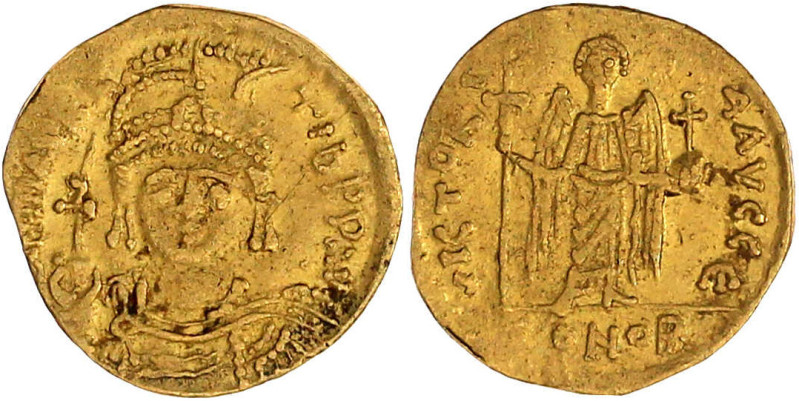 Byzantinische Goldmünzen

Kaiserreich

Mauricius Tiberius, 582-602

Solidu...