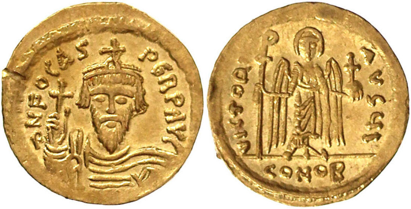 Byzantinische Goldmünzen

Kaiserreich

Focas, 602-610

Solidus 602/610, Co...
