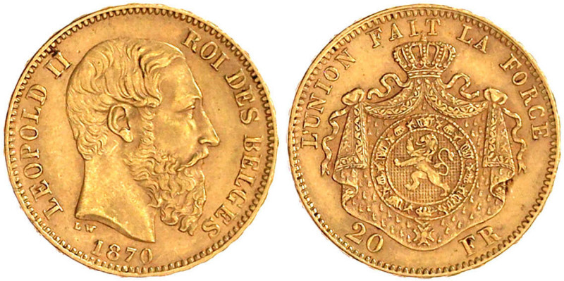 Ausländische Goldmünzen und -medaillen

Belgien

Leopold II., 1865-1909

2...