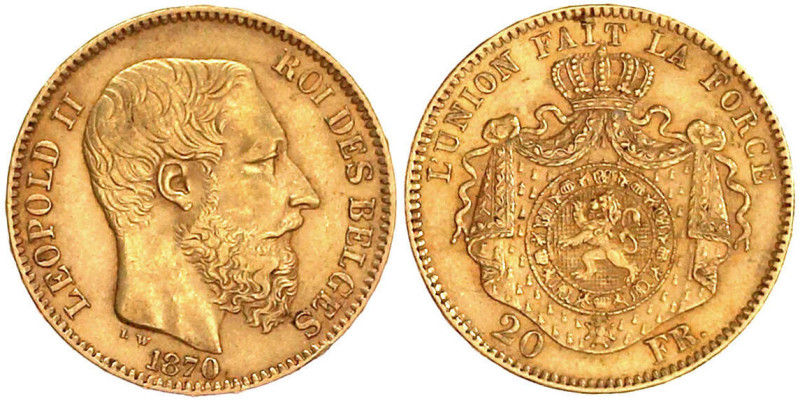Ausländische Goldmünzen und -medaillen

Belgien

Leopold II., 1865-1909

2...