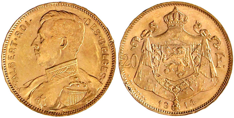 Ausländische Goldmünzen und -medaillen

Belgien

Albert, 1909-1934

20 Fra...