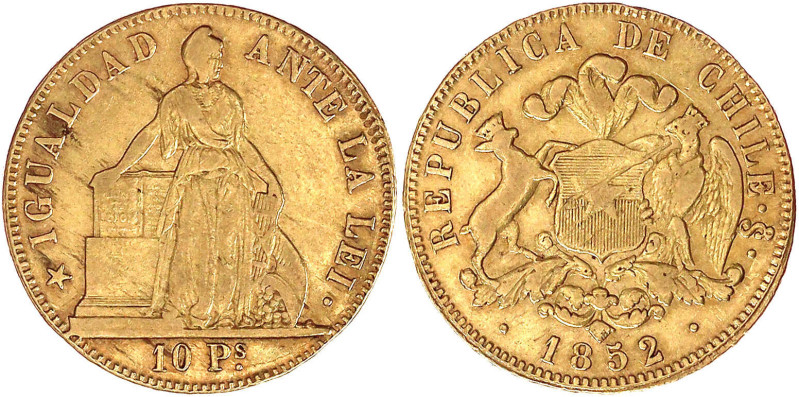 Ausländische Goldmünzen und -medaillen

Chile

Republik, seit 1818

10 Pes...