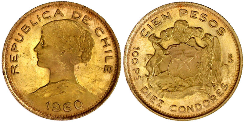 Ausländische Goldmünzen und -medaillen

Chile

Republik, seit 1818

100 Pe...