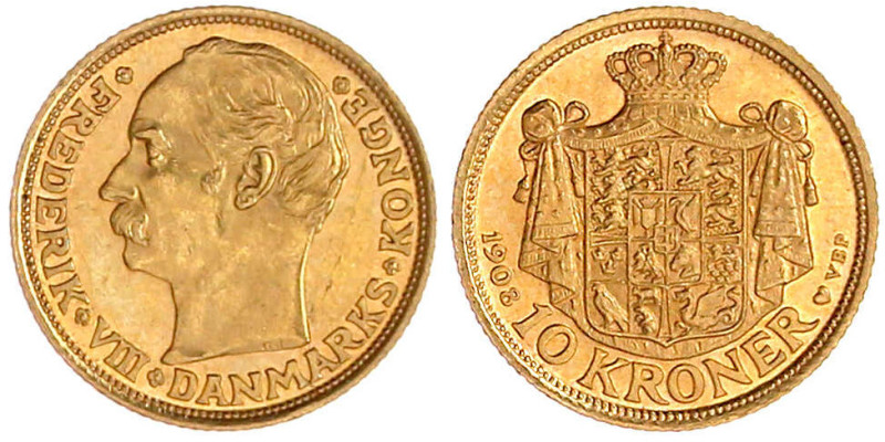 Ausländische Goldmünzen und -medaillen

Dänemark

Frederik VIII., 1906-1912...
