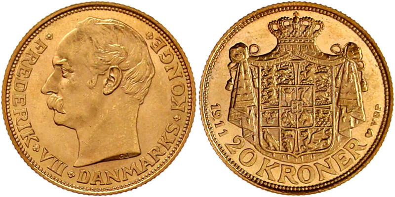 Ausländische Goldmünzen und -medaillen

Dänemark

Frederik VIII., 1906-1912...