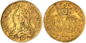 Ausländische Goldmünzen und -medaillen

Frankreich

Ludwig XV., 1715-1774

Louis d`or aux Lunettes 1729 A, Paris. 8,11 g. gutes sehr schön, kl. ...