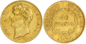 Ausländische Goldmünzen und -medaillen

Frankreich

Konsulat unter Napoleon Bonaparte, 1799-1804

40 Francs AN XI, A Paris. 12,9 g. 900/1000. se...