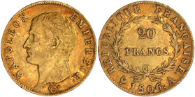 Ausländische Goldmünzen und -medaillen

Frankreich

Napoleon I., 1804-1814/15

20 Francs 1806 A, Paris. Kopf ohne Lorbeerkranz. 6,45 g. 900/1000...