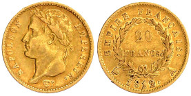 Ausländische Goldmünzen und -medaillen

Frankreich

Napoleon I., 1804-1814/15

20 Francs 1812 A, Paris. 6,45 g. 900/1000. sehr schön. Krause/Mis...