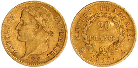 Ausländische Goldmünzen und -medaillen

Frankreich

Napoleon I., 1804-1814/15

20 Francs 1813 A, Paris. 6,45 g. 900/1000. gutes sehr schön. Krau...