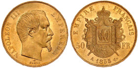 Ausländische Goldmünzen und -medaillen

Frankreich

Napoleon III., 1852-1870

50 Francs 1855 A, Paris. 16,13 g. 900/1000. gutes vorzüglich. Krau...