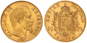 Ausländische Goldmünzen und -medaillen

Frankreich

Napoleon III., 1852-1870

50 Francs 1858 A, Paris 16,135 g. 900/1000 vorzüglich. Krause/Mish...