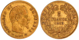 Ausländische Goldmünzen und -medaillen

Frankreich

Napoleon III., 1852-1870

5 Francs 1859 A, Paris. 1,63 g. 900/1000. sehr schön. Krause/Mishl...