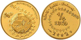 Ausländische Goldmünzen und -medaillen

Frankreich

Fünfte Republik, seit 1958

1/4 Euro 2002 Kindereuro. 1/10 Unze Feingold. Im Originaletui mi...