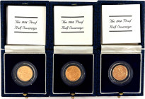 Ausländische Goldmünzen und -medaillen

Grossbritannien

Elisabeth II., 1952-2022

3 X 1/2 Sovereign: 1984, Drachentöter. Je 3,99 g. 917/1000. I...