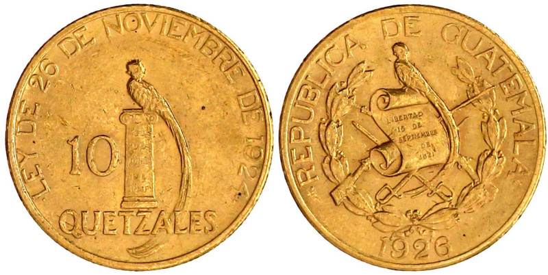 Ausländische Goldmünzen und -medaillen

Guatemala

Republik

10 Quetzales ...