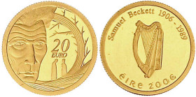 Ausländische Goldmünzen und -medaillen

Irland

Freistaat, seit 1922

20 Euro 2006. Samuel Barclay Beckett, 1/25 Unze. Polierte Platte. Schön 44...