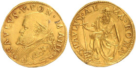 Ausländische Goldmünzen und -medaillen

Italien-Kirchenstaat

Paul V., 1605-1621

Quadrupla A. III (1608), Rom. • PAVLVS • V • PONT • M • A • II...