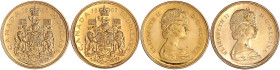 Ausländische Goldmünzen und -medaillen

Kanada

Britisch, seit 1763

2 X 20 Dollars 1967. 100 Jahre Kanada. Jeweils 18,273 g. 900/1000. PL. Krau...