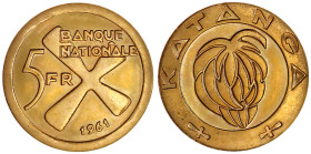 Ausländische Goldmünzen und -medaillen

Katanga

Provinz

5 Francs 1961, Katanga-Kreuz. 13,33 g. 900/1000. Stempelglanz. Krause/Mishler 2a. Frie...