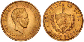 Ausländische Goldmünzen und -medaillen

Kuba

5 Pesos 1916. Kopf n.r./Wappen. 8,36 g. 900/1000. vorzüglich/Stempelglanz, min. Kratzer. Krause/Mish...