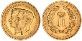 Ausländische Goldmünzen und -medaillen

Luxemburg

Charlotte, 1919-1964

Gedenkmünze zu (20 Francs) 1953, zur Hochzeit Prinz Jean und Prinzesin ...