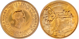 Ausländische Goldmünzen und -medaillen

Luxemburg

Charlotte, 1919-1964

Probeprägung des 250 Francs 1000 Jahre Luxemburg mit ESSAI 1963. 41,59 ...