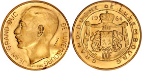Ausländische Goldmünzen und -medaillen

Luxemburg

Jean, 1964-2000

Probeprägung des 100 Francs Jean mit ESSAI 1964. 30,50 g. 917/1000. Auflage ...