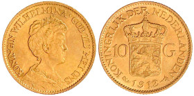 Ausländische Goldmünzen und -medaillen

Niederlande

Wilhelmina, 1890-1948

10 Gulden 1912. 6,73 g. 900/1000. vorzüglich/Stempelglanz. Krause/Mi...