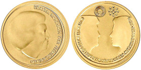Ausländische Goldmünzen und -medaillen

Niederlande

Beatrix, 1980-2013

10 Euro 2002. Hochzeit Maxima und Willem Alexander. 6,72 g. 900/1000. I...