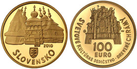Ausländische Goldmünzen und -medaillen

Slowakei

Republik, seit 1993

100 Euro 2010. Holzkirchen der Karpaten. 9,5 g. 900/1000. In Originalscha...
