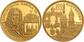 Ausländische Goldmünzen und -medaillen

Slowakei

Republik, seit 1993

100 Euro 2012. Krönung von Karl III. 9,5 g. 900/1000. In Originalschatull...