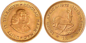 Ausländische Goldmünzen und -medaillen

Südafrika

Republik, seit 1961

Rand 1972, Springbock. 3,99 g. 917/1000. prägefrisch. Friedberg 12.
