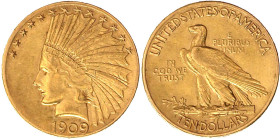 Ausländische Goldmünzen und -medaillen

Vereinigte Staaten von Amerika

Unabhängigkeit, seit 1776

10 Dollars 1909, Philadelphia. Indianer. 16,7...