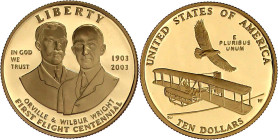 Ausländische Goldmünzen und -medaillen

Vereinigte Staaten von Amerika

Unabhängigkeit, seit 1776

10 Dollars 2003, Erstflug der Gebr. Wright. 1...