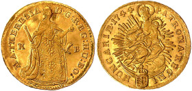 Gold der Habsburger Erblande und Österreichs

Haus Habsburg

Maria Theresia, 1740-1780

Dukat 1744 KB, Kremnitz. 3,47 g. sehr schön/vorzüglich, ...