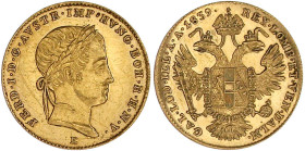 Gold der Habsburger Erblande und Österreichs

Haus Habsburg

Ferdinand I., 1835-1848

Dukat 1839 E, Karlsburg. 3,49 g. vorzüglich/Stempelglanz a...
