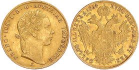 Gold der Habsburger Erblande und Österreichs

Haus Habsburg

Franz Joseph I., 1848-1916

Dukat 1854 E, Karlsburg, für Siebenbürgen. 3,48 g. vorz...