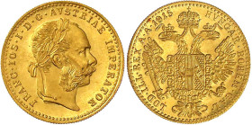Gold der Habsburger Erblande und Österreichs

Haus Habsburg

Franz Joseph I., 1848-1916

Dukat 1915. Offizielle Neuprägung. 3,49 g. 986/1000. St...