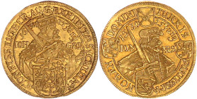 Altdeutsche Goldmünzen und -medaillen

Sachsen-Albertinische Linie

Johann Georg I., 1615-1656

Dukat 1630, auf 100 Jahre Reformation. 3,46 g. v...